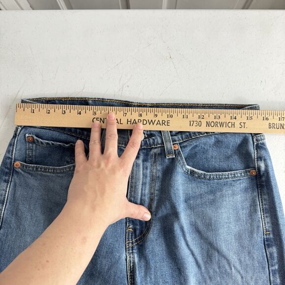 Levi's Mens 505 Regular Fit Jeans Size 32x32 Blue Medium Wash Cotton Stretch - Picture 6 of 7